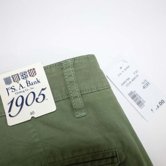 Jos. A. Bank Men's Tailored Fit Garment Dyed Shorts Size 40 NWT Green Flat Front - Picture 5 of 5